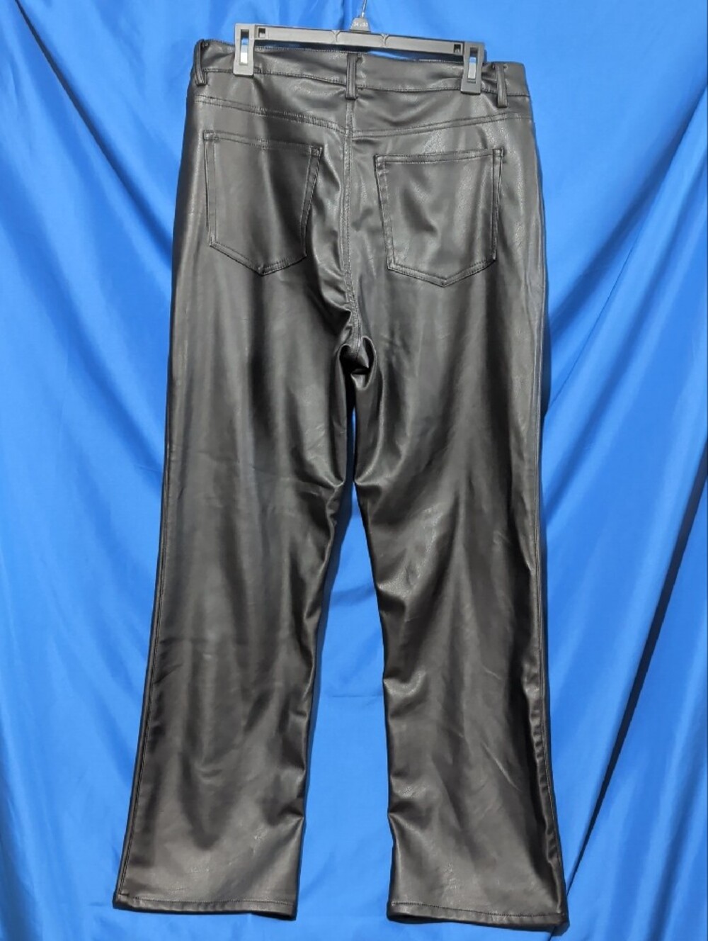 H&M Women's 14 Black Faux Leather Straight Jeans - Picture 2 of 4